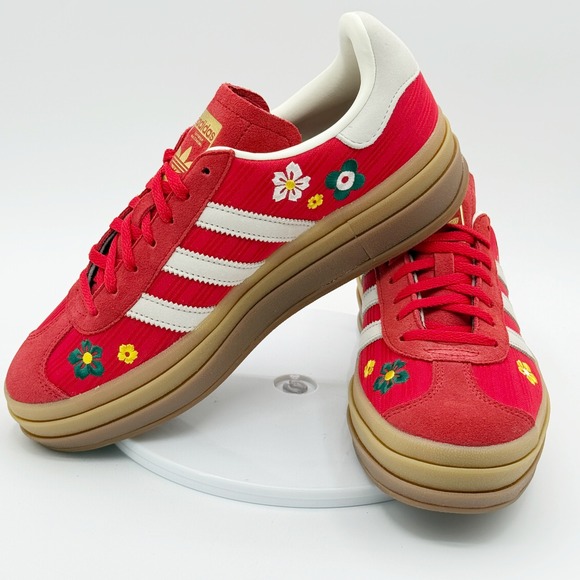 adidas Shoes - Adidas X Liberty London Gazelle Bold W Size 8 Scarlet White Flowers IH1921, NEW